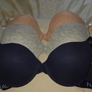 Nautica Gray and Cream Molded Cup Bras